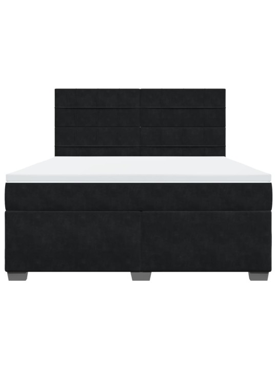 Box spring postel s matrací černá 180x200 cm samet