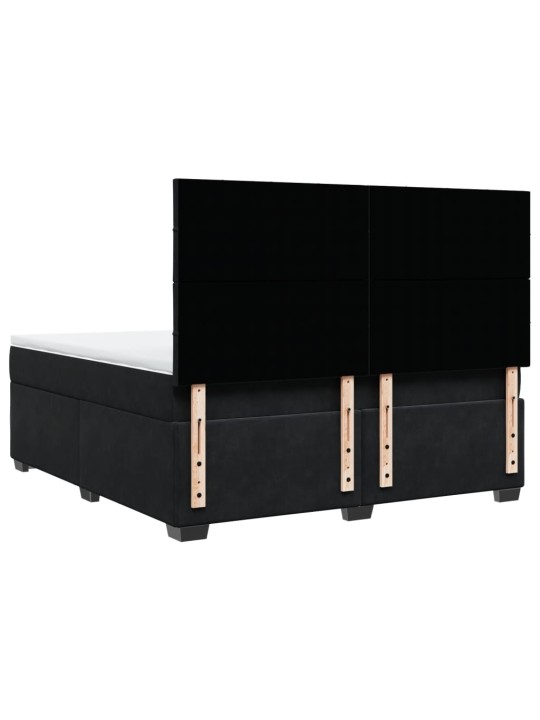 Box spring postel s matrací černá 180x200 cm samet