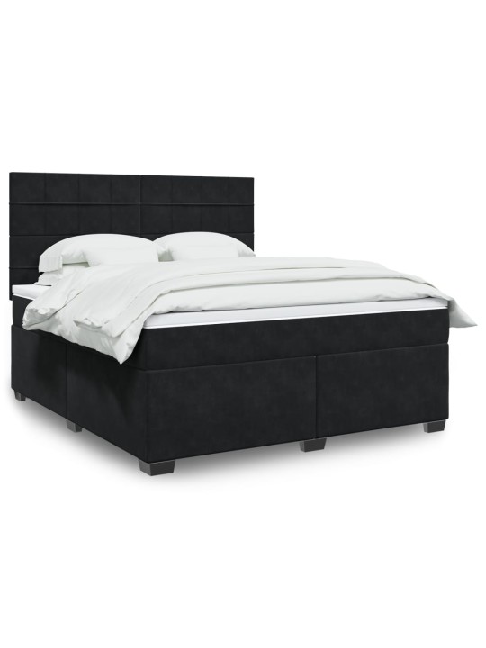 Box spring postel s matrací černá 180x200 cm samet