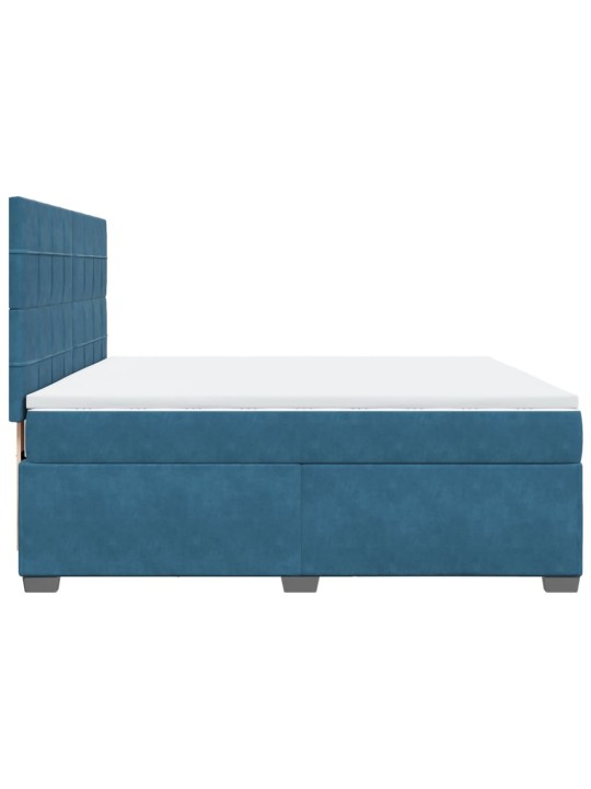 Box spring postel s matrací modrá 180 x 200 cm samet