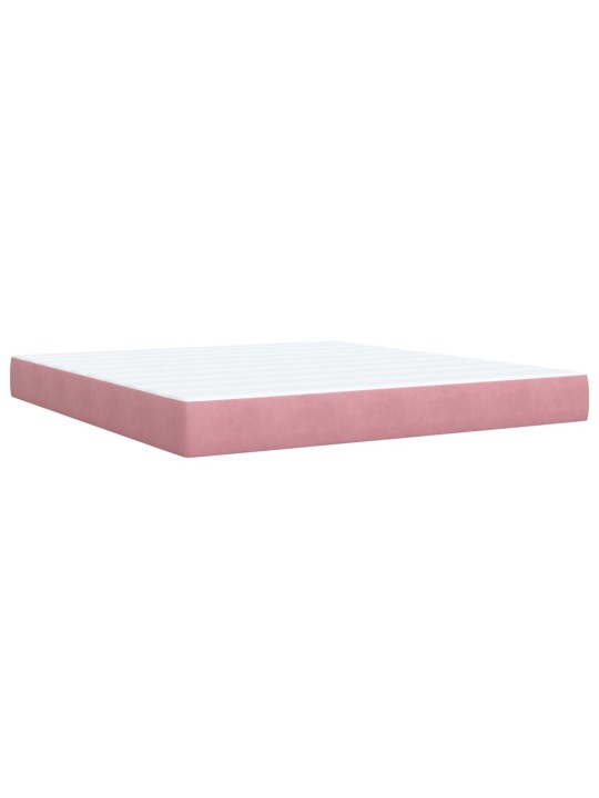 Box spring postel s matrací růžová 180x200 cm samet