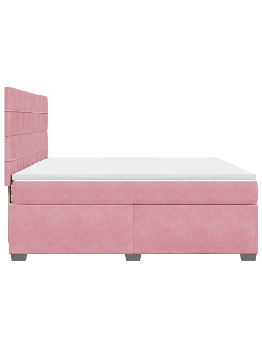Box spring postel s matrací růžová 180x200 cm samet