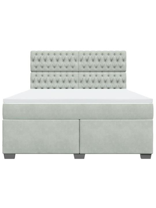 Box spring postel s matrací světle šedá 180x200 cm samet