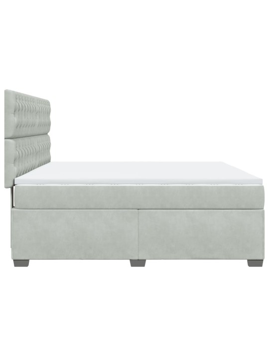 Box spring postel s matrací světle šedá 180x200 cm samet