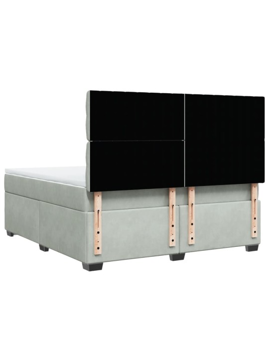 Box spring postel s matrací světle šedá 180x200 cm samet
