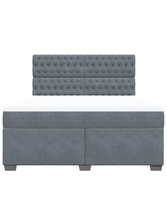 Box spring postel s matrací tmavě šedá 180x200 cm samet