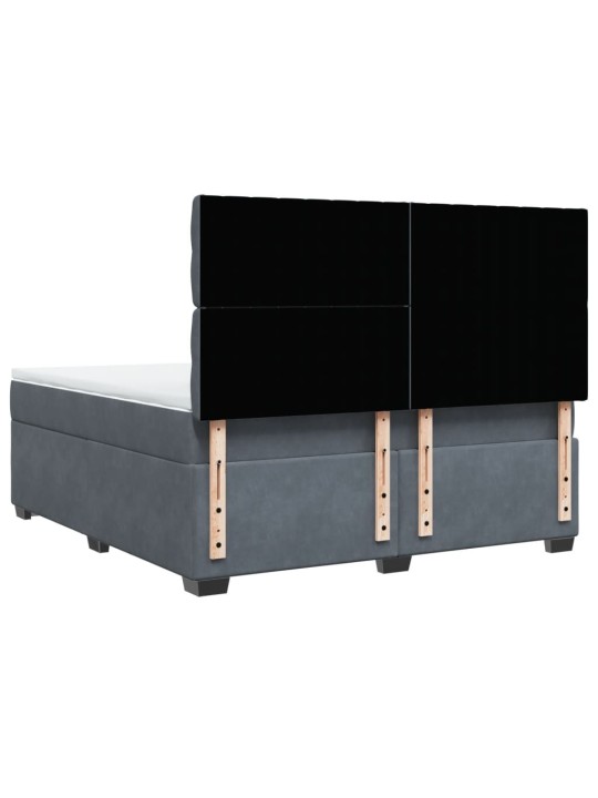 Box spring postel s matrací tmavě šedá 180x200 cm samet