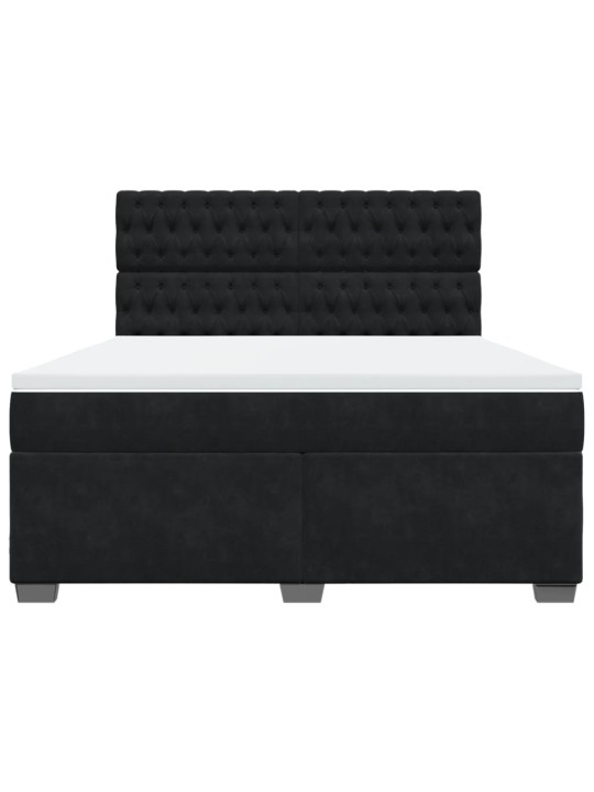 Box spring postel s matrací černá 180x200 cm samet