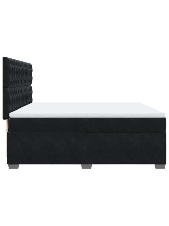 Box spring postel s matrací černá 180x200 cm samet