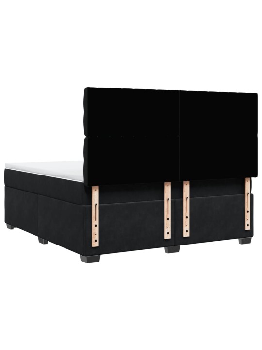 Box spring postel s matrací černá 180x200 cm samet