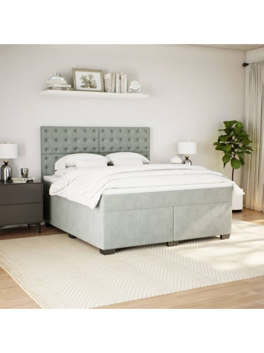 Box spring postel s matrací světle šedá 180x200 cm samet