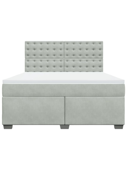 Box spring postel s matrací světle šedá 180x200 cm samet