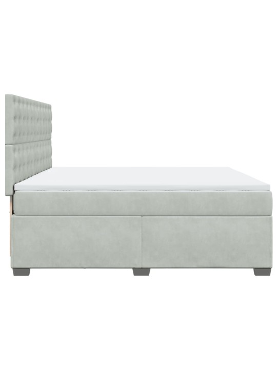 Box spring postel s matrací světle šedá 180x200 cm samet
