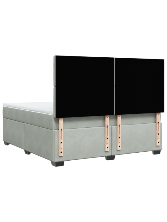 Box spring postel s matrací světle šedá 180x200 cm samet