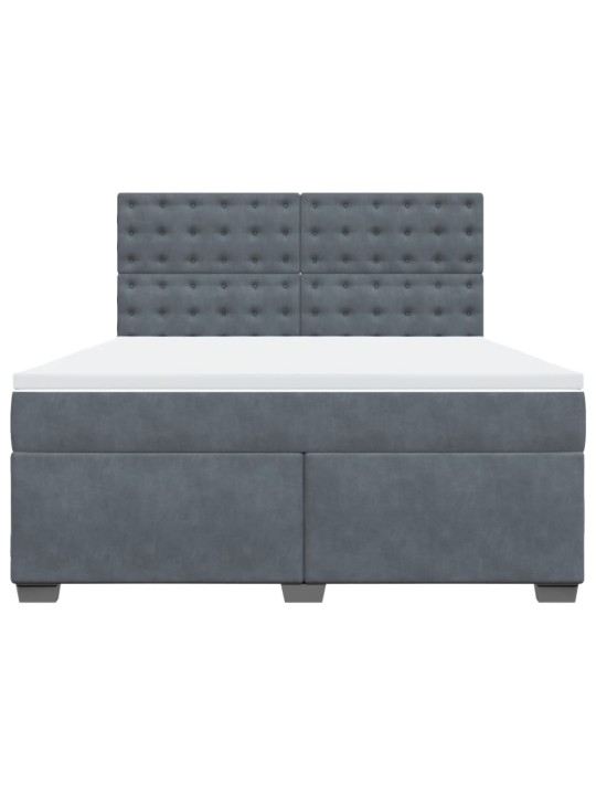 Box spring postel s matrací tmavě šedá 180x200 cm samet