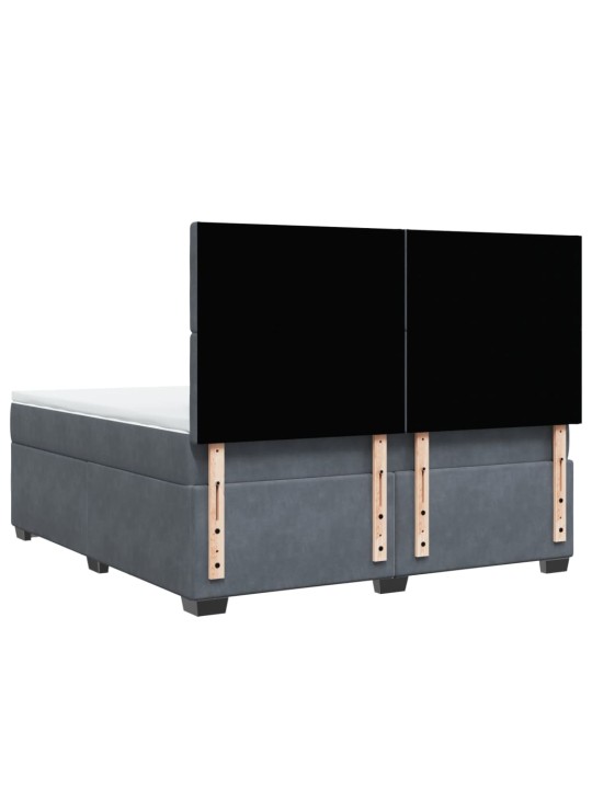 Box spring postel s matrací tmavě šedá 180x200 cm samet