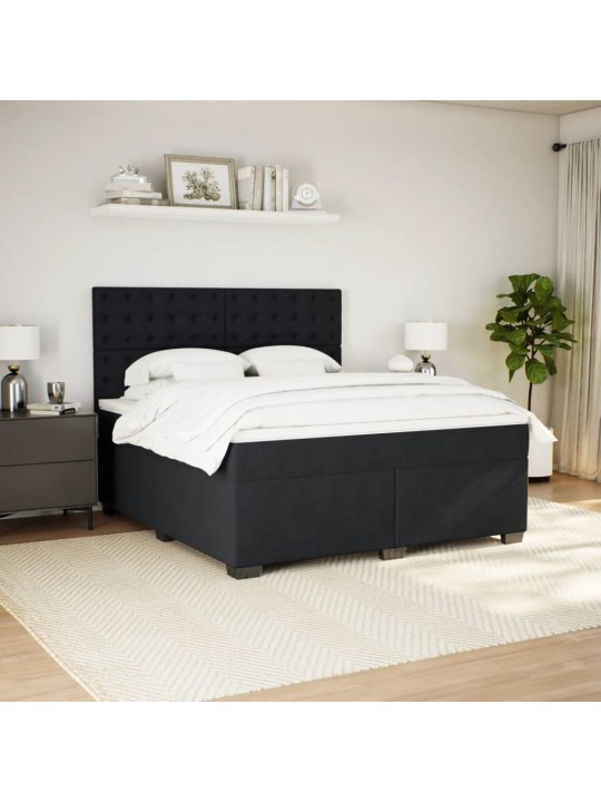 Box spring postel s matrací černá 180x200 cm samet