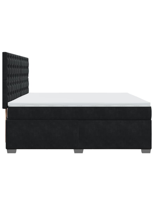 Box spring postel s matrací černá 180x200 cm samet