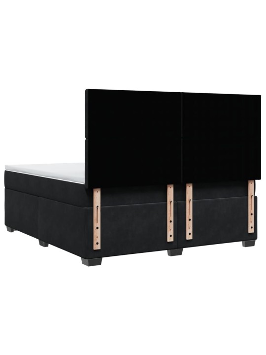 Box spring postel s matrací černá 180x200 cm samet