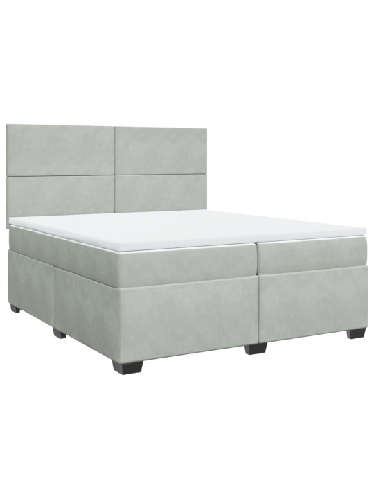 Box spring postel s matrací světle šedá 200x200 cm samet