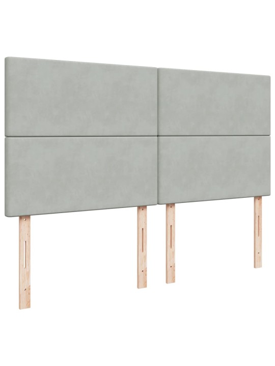Box spring postel s matrací světle šedá 200x200 cm samet