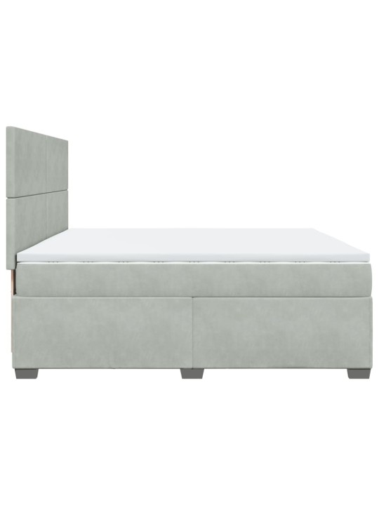 Box spring postel s matrací světle šedá 200x200 cm samet