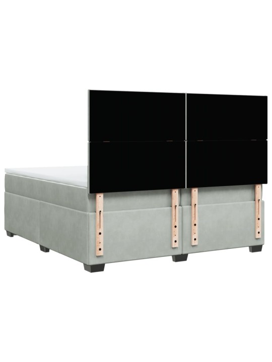 Box spring postel s matrací světle šedá 200x200 cm samet