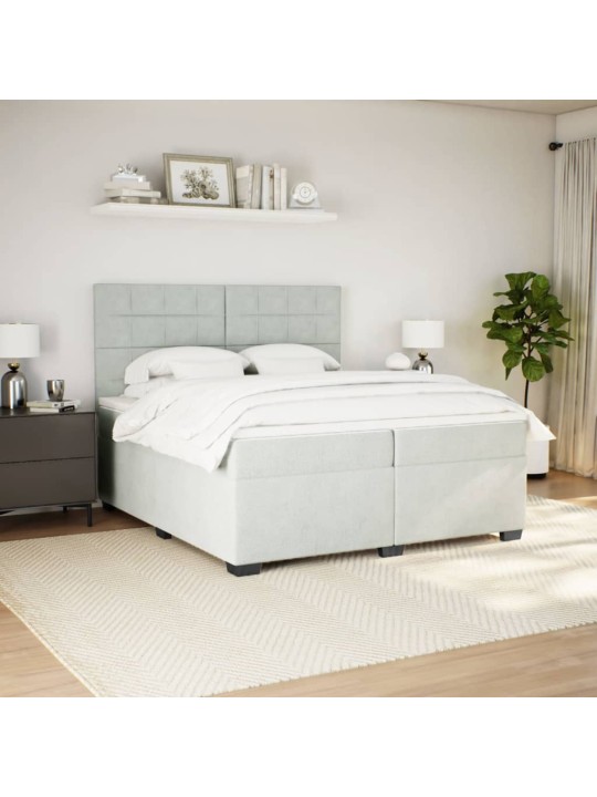 Box spring postel s matrací světle šedá 200x200 cm samet
