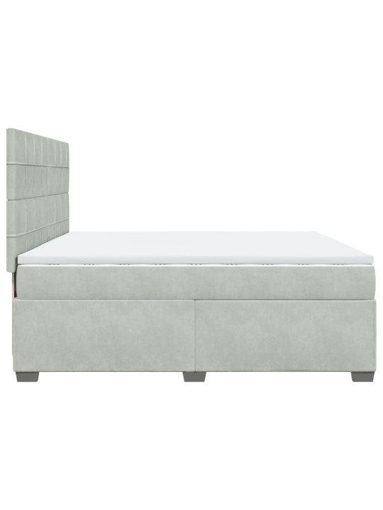 Box spring postel s matrací světle šedá 200x200 cm samet