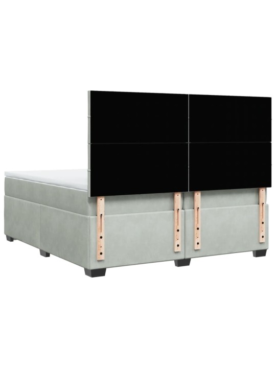 Box spring postel s matrací světle šedá 200x200 cm samet
