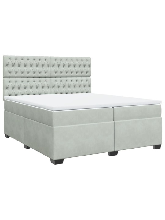 Box spring postel s matrací světle šedá 200x200 cm samet