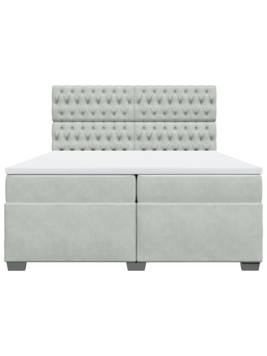 Box spring postel s matrací světle šedá 200x200 cm samet