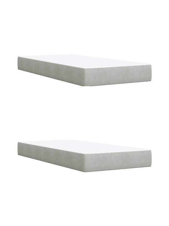 Box spring postel s matrací světle šedá 200x200 cm samet