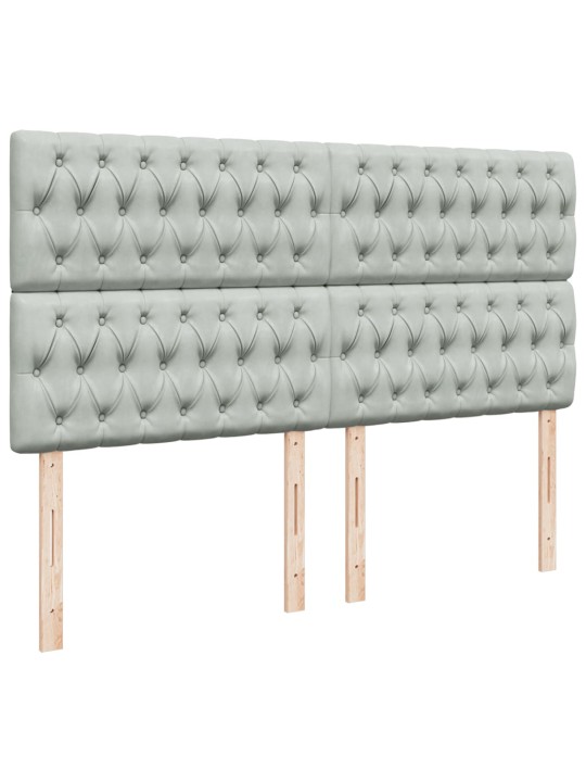 Box spring postel s matrací světle šedá 200x200 cm samet