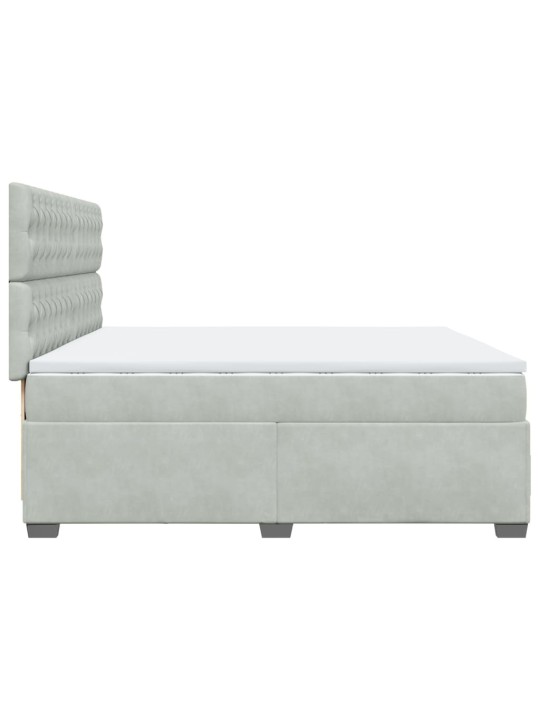Box spring postel s matrací světle šedá 200x200 cm samet