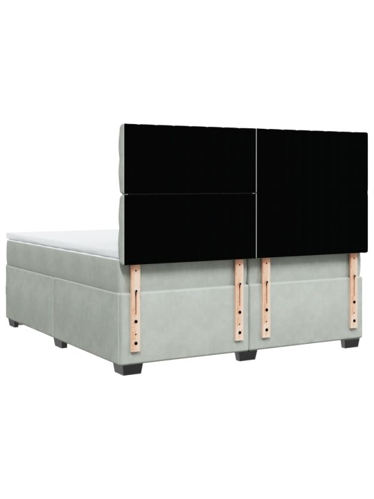 Box spring postel s matrací světle šedá 200x200 cm samet