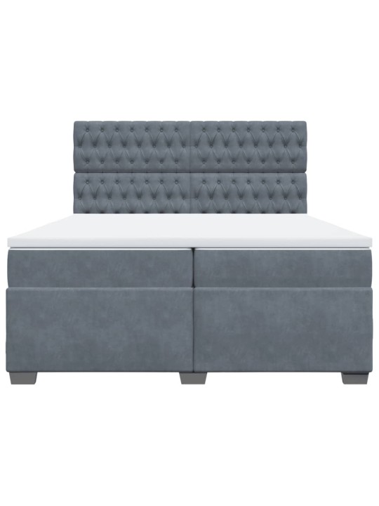 Box spring postel s matrací tmavě šedá 200x200 cm samet