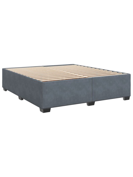 Box spring postel s matrací tmavě šedá 200x200 cm samet