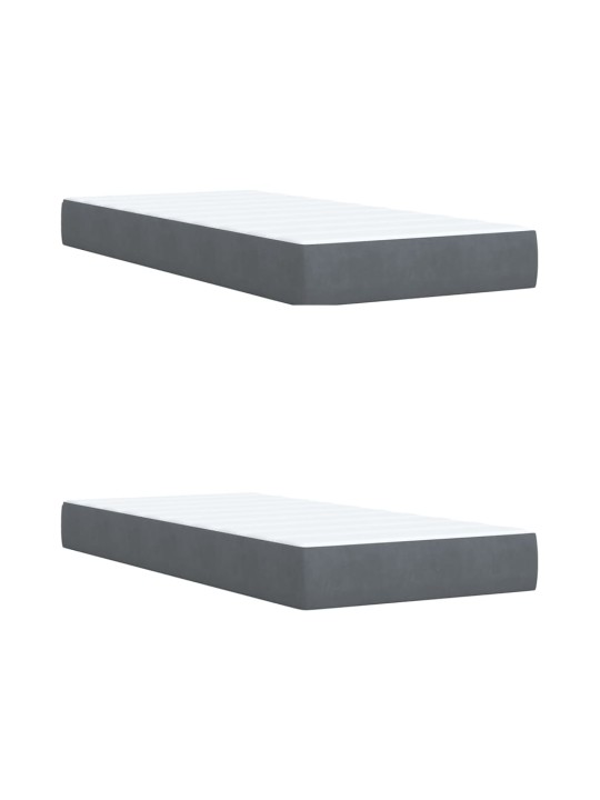 Box spring postel s matrací tmavě šedá 200x200 cm samet