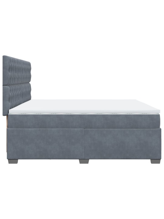 Box spring postel s matrací tmavě šedá 200x200 cm samet