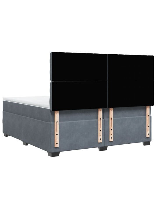 Box spring postel s matrací tmavě šedá 200x200 cm samet
