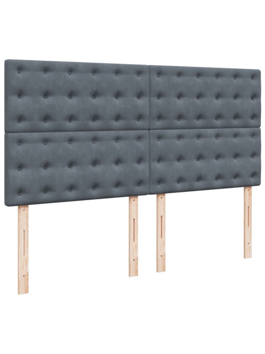 Box spring postel s matrací tmavě šedá 200x200 cm samet