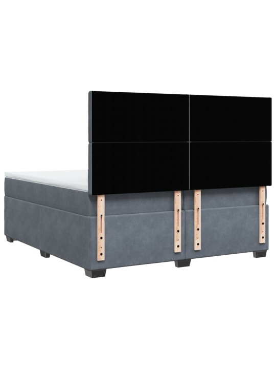 Box spring postel s matrací tmavě šedá 200x200 cm samet