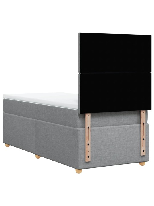 Box spring postel s matrací světle šedá 80 x 200 cm textil