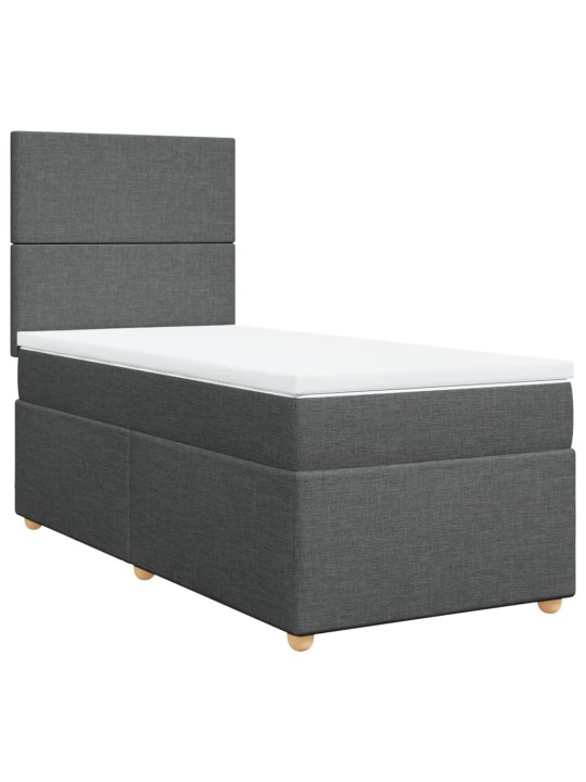 Box spring postel s matrací tmavě šedá 80 x 200 cm textil
