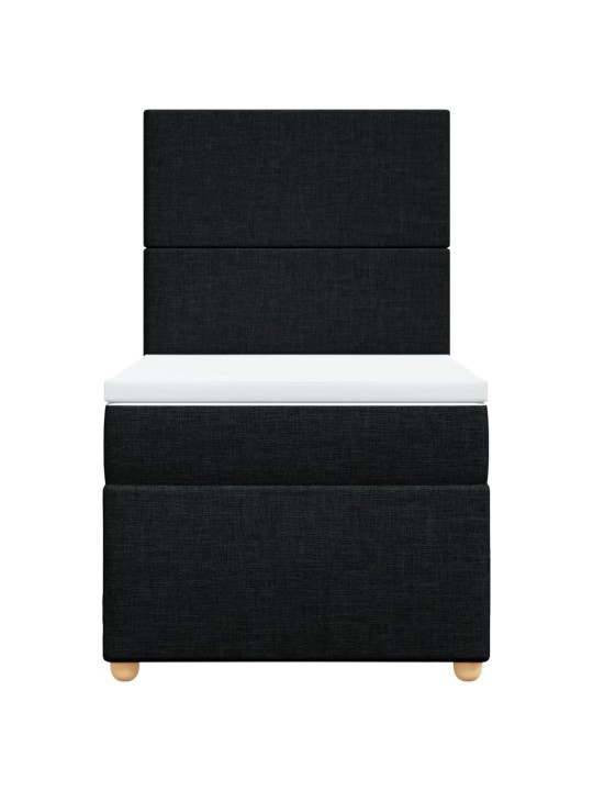 Box spring postel s matrací černá 80 x 200 cm textil