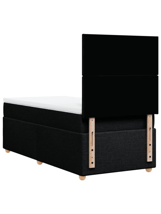 Box spring postel s matrací černá 80 x 200 cm textil