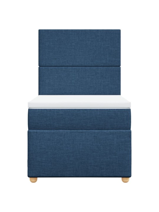 Box spring postel s matrací modrá 80x200 cm textil