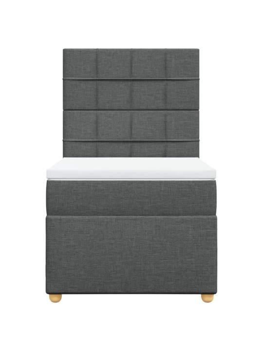 Box spring postel s matrací tmavě šedá 80 x 200 cm textil