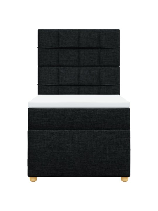 Box spring postel s matrací černá 80 x 200 cm textil